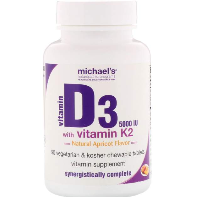Michael’s Naturopathic Vitamin D3 with Vitamin K2 Natural Apricot